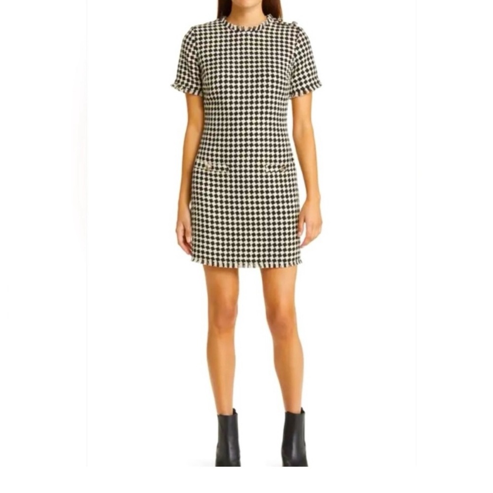 BeBop Monochrome Houndstooth Mini Dress